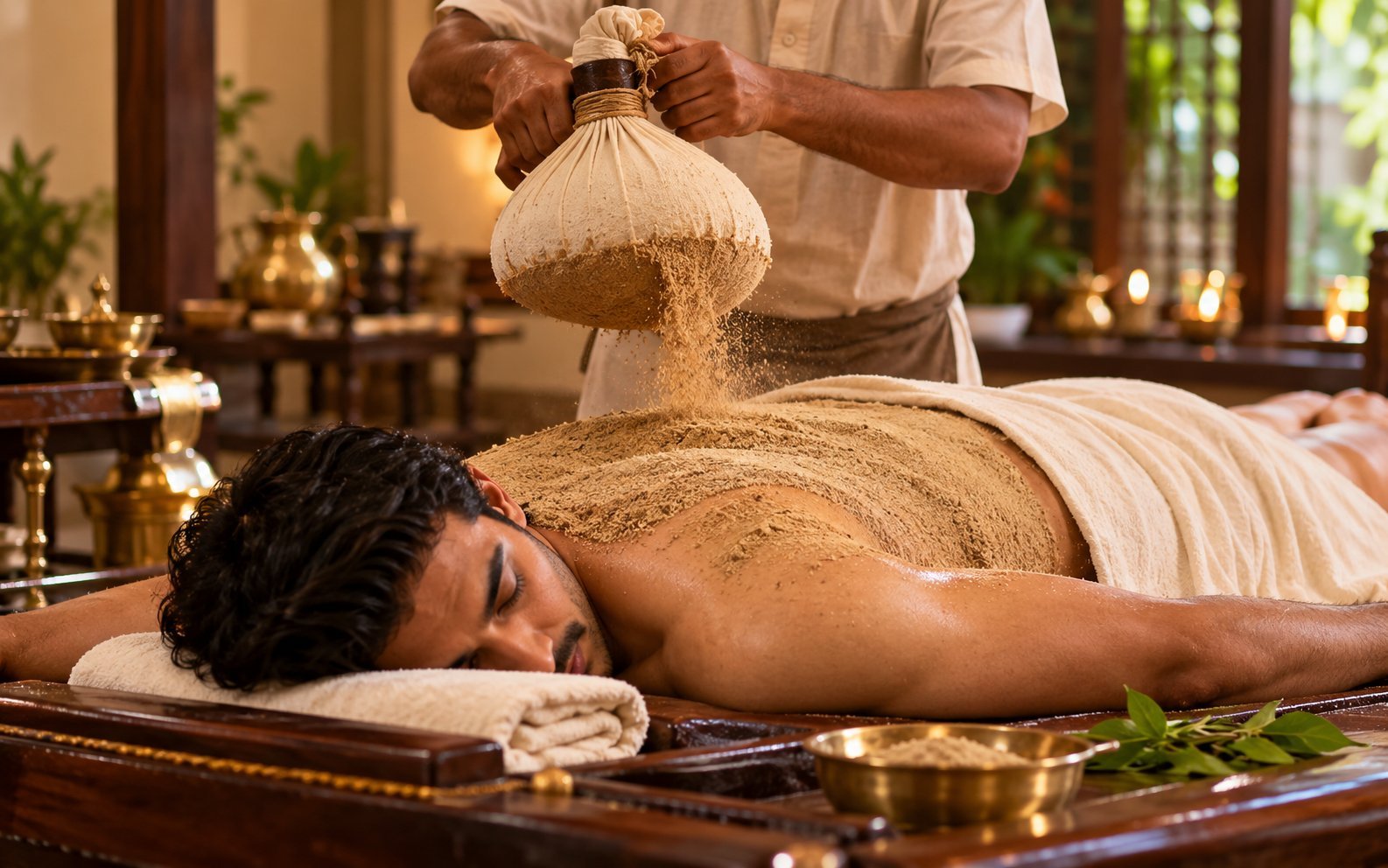Valuka Sweda therapy at Adinath Ayurveda Hospital